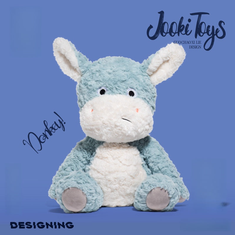 Chinese Style Stubborn Donkey Plush Toy - Cute & Funny Stuffed Animal Pillow for Girls, Soft Hugging Doll for Sleep & Decor (12 inches)