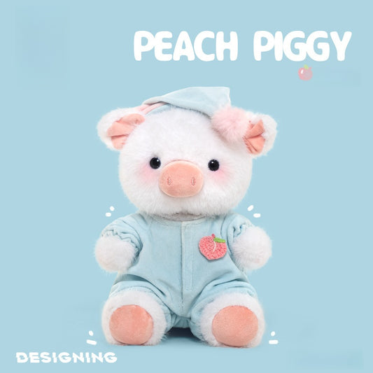 White Peach Pig Plush Toy - Super Soft Kawaii Stuffed Animal, Cute Hugging Pillow for Girls & Kids
